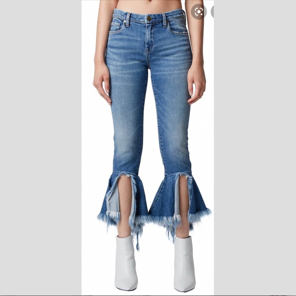 Blank NYC Fray Ruffle Hem Crop Jeans